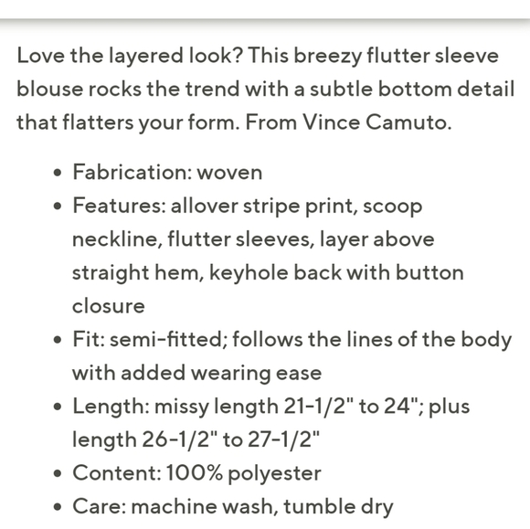 Vince Camuto Flutter Sleeve Stripe Layered Blouse - Picture 9 of 12